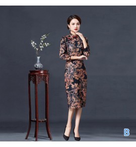 女裝改良旗袍優雅復古中長款