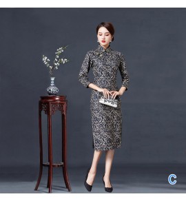 女裝改良旗袍優雅復古中長款