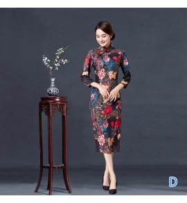 女裝改良旗袍優雅復古中長款