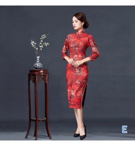 女裝改良旗袍優雅復古中長款