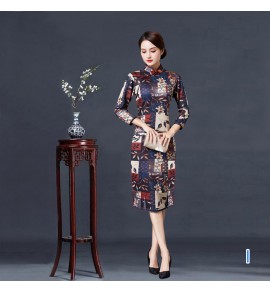 女裝改良旗袍優雅復古中長款