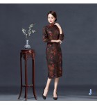 女裝改良旗袍優雅復古中長款