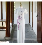 女裝禮服裙立領繡花長旗袍