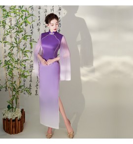 女裝禮服裙立領漸變色改良旗袍