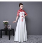 女裝禮服裙蕾絲刺繡改良旗袍長裙