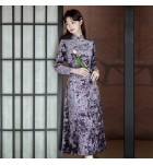 女裝連身裙立領斜襟改良旗袍