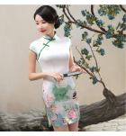 女裝優雅改良旗袍低開衩連身裙