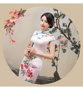 女裝優雅改良旗袍低開衩連身裙