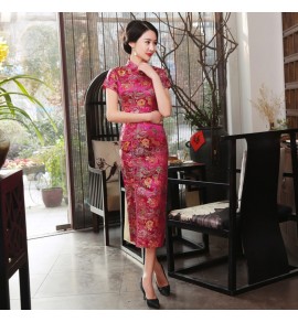 女裝優雅十扣長旗袍