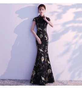 少女禮服裙復古立領改良旗袍