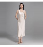 女裝連身裙U領無袖醋酸緞面中長裙