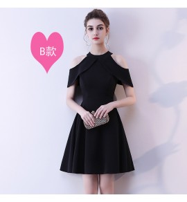 少女連身裙黑色派對禮服短裙