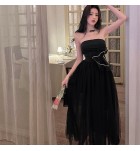 少女連身裙抹胸修身禮服裙