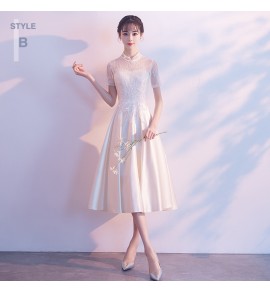 少女禮服裙緞面中長裙