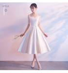 少女連身裙緞面派對禮服中長裙