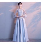 晚裝禮服圓領宴會長裙