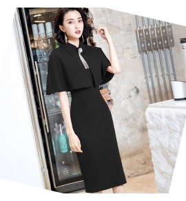 女裝禮服裙披肩斗篷中長裙