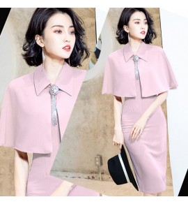 女裝禮服裙披肩斗篷中長裙