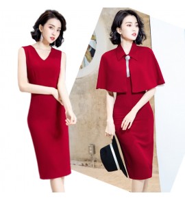 女裝禮服裙披肩斗篷中長裙