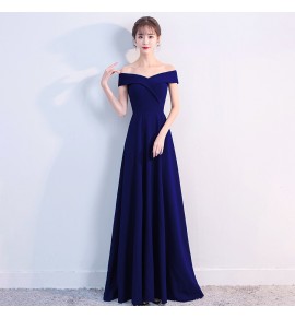 晚裝禮服一字肩派對長裙