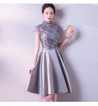 少女禮服裙立領派對及膝裙