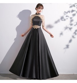 女裝禮服裙立領宴會長裙