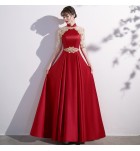 女裝禮服裙立領宴會長裙