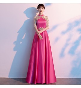 女裝禮服裙立領宴會長裙