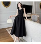 女裝禮服裙圓領無袖中長裙