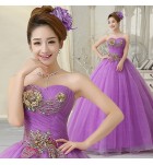 晚裝禮服裙抹胸露背蓬蓬裙