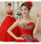晚裝禮服裙抹胸露背蓬蓬裙
