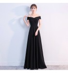 少女禮服裙一字肩宴會長裙