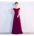 少女禮服裙一字肩宴會長裙