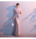 晚裝禮服裙小立領魚尾長裙