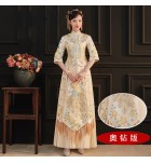 龍鳳褂香檳色中式婚紗禮服