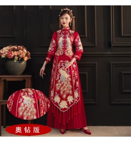 龍鳳褂紅色中式婚紗禮服