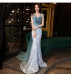 晚裝禮服裙性感抹胸露背魚尾長裙