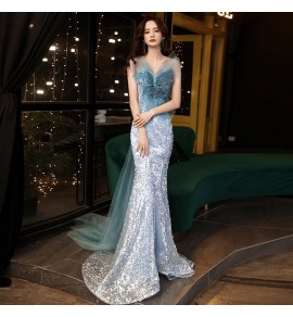 晚裝禮服裙性感抹胸露背魚尾長裙