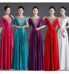 女裝禮服裙圓領中袖合唱團演出服