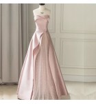 少女禮服裙抹胸網紗拼接長裙