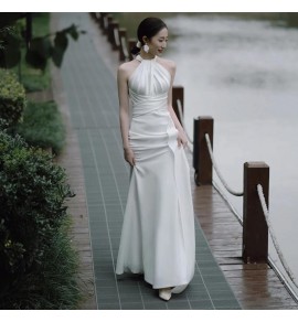 晚裝禮服掛脖露肩露背長裙