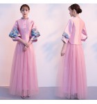 少女旗袍裙新娘結婚伴娘長裙兩件套