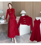 晚裝禮服裙吊帶裙外披兩件套敬酒禮服