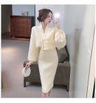 女裝針織吊帶連身裙開衫上衣兩件套