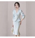 女裝裙套装長袖外套半身裙兩件套