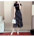 女裝裙印花T恤刺繡半身裙兩件套