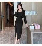 女裝吊帶連身裙小外套兩件套
