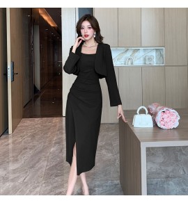 女裝吊帶連身裙小外套兩件套