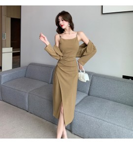 女裝吊帶連身裙小外套兩件套