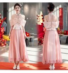 新娘禮服裙一字肩上衣套裝兩件套